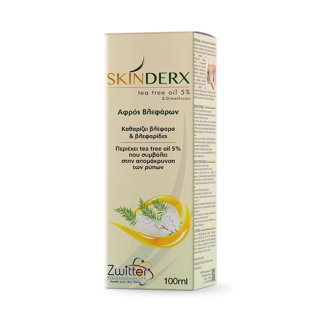 Zwitter Skinderx Foam Αφρός Καθαρισμού Βλεφάρων με Tea Tree Oil 5% & Διμεθικόνη 100ml