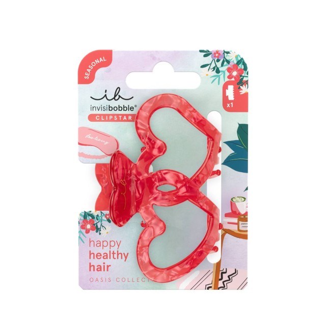 Invisibobble Clipstar M Oasis Lovers Nest Κλάμερ Μαλλιών σε Σχήμα Καρδ …