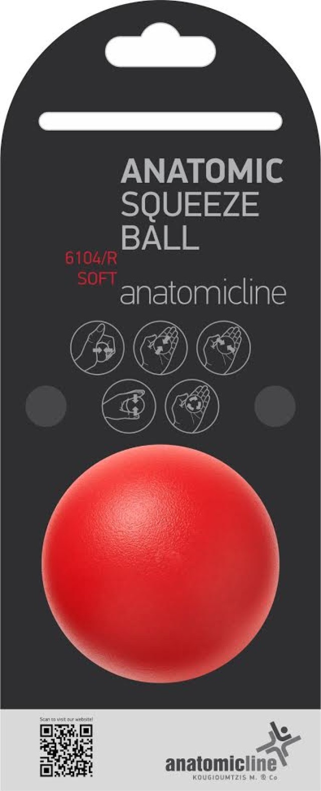 Anatomic Line Squeeze Ball Soft Μπαλάκι Ασκήσεως Χειρός Μαλακό [6104/R] Χρώμα:Κόκκινο 1 Τεμάχιο
