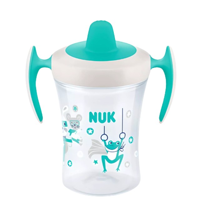 Nuk Trainer Cup Πλαστικό Εκπαιδευτικό Ποτηράκι με Μαλακό Ρύγχος και Λαβές για 6m+ Βατραχάκι 230ml [10.751.140]