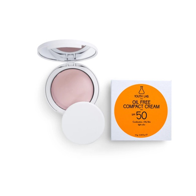 Youth Lab Oil Free Compact Cream Combination Oily Skin Light Color SPF50 Αντηλιακό Προσώπου σε Μορφή Πούδρας Ανοιχτή Απόχρωση για Μικτές - Λιπαρές Επιδερμίδες 10gr