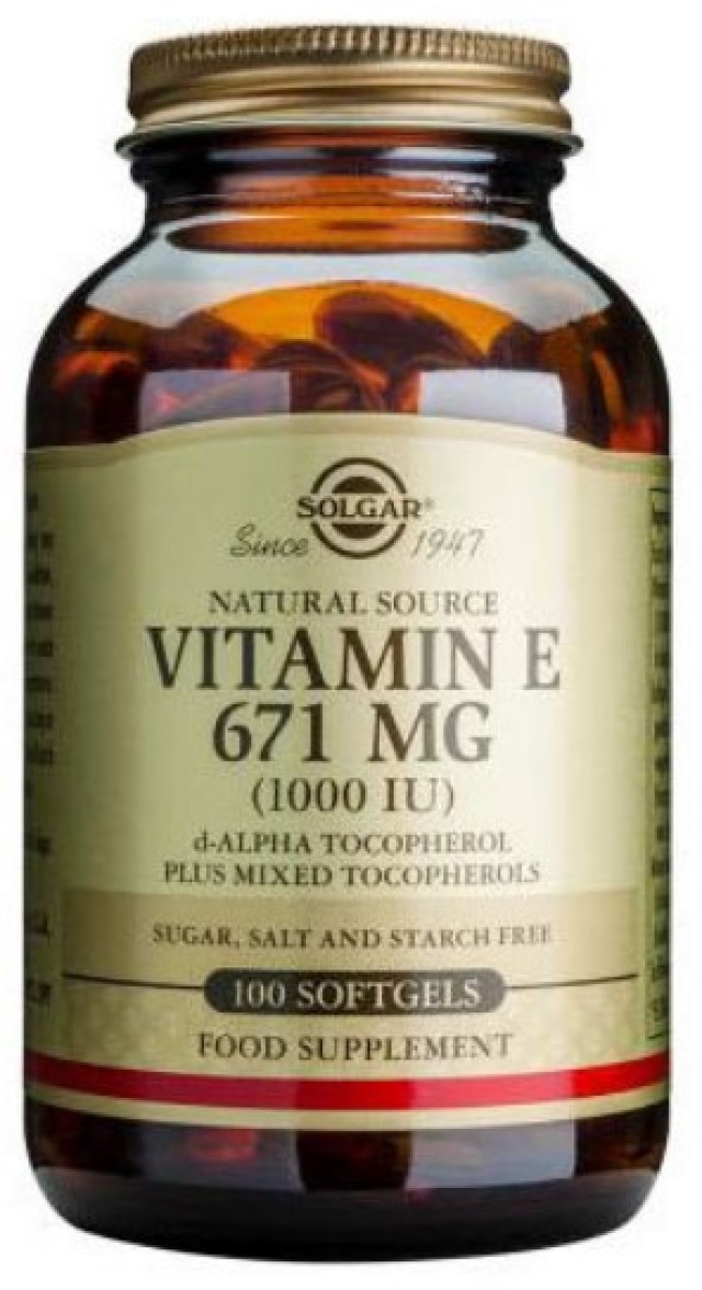 Solgar Vitamin E 671 mg 1000 IU Συμπλήρωμα Διατροφής Βιταμίνης Ε 100 Μ …