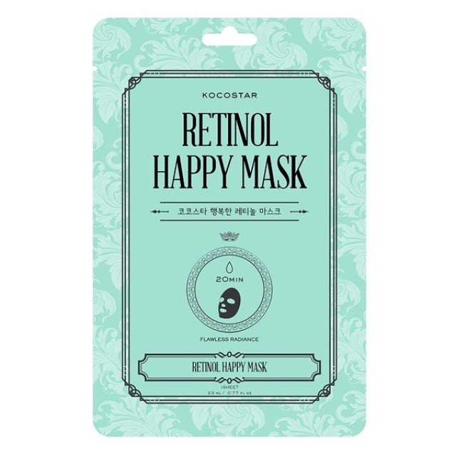 Kocostar Retinol Happy Mask Εμποτισμένη Μάσκα Προσώπου Ρετινόλης για Λ …