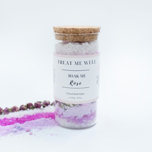 Treat Me Well Soak Me Rose Bath Salts Άλατα Μπάνιου με Άρωμα Τριαντάφυ …