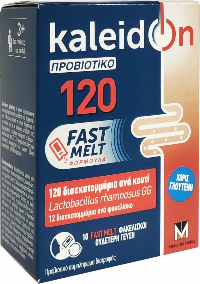 Menarini Kaleidon Probiotic 120 Fast Melt Προβιοτικό Συμπλήρωμα Διατροφής 10 φακελίσκοι