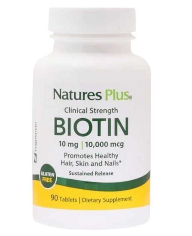 Nature's Plus Biotin 10mg Συμπλήρωμα Διατροφής για την Ενίσχυση των Μαλλιών 90 Ταμπλέτες