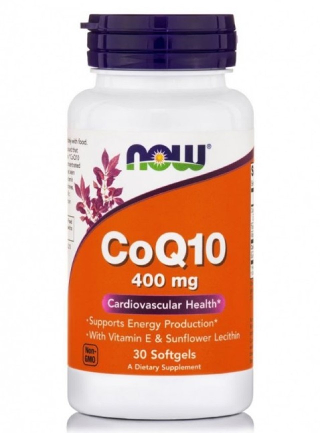 Now Foods CoQ10 400mg Συμπλήρωμα Διατροφής για την Καρδιά - Αντιοξειδωτικό 30 Μαλακές Κάψουλες