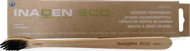 Inaden Eco Wooden Toothbrush Medium ΜέτριαΞύλινη Οδοντόβουρτσα 1τμχ Inaden Eco Wooden Toothbrush Medium ΜέτριαΞύλινη Οδοντόβουρτσα 1τμχ