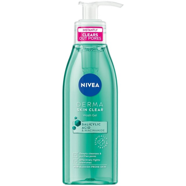 Nivea Derma Skin Clear Anti Blemish Wash Gel Καθαρισμού Προσώπου για Α …