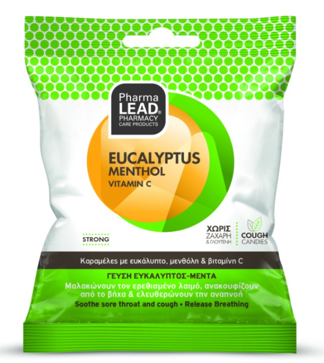 PharmaLead Eucalyptus Menthol + Vitamin C Καραμέλες Με Γεύση Ευκάλυπτο …