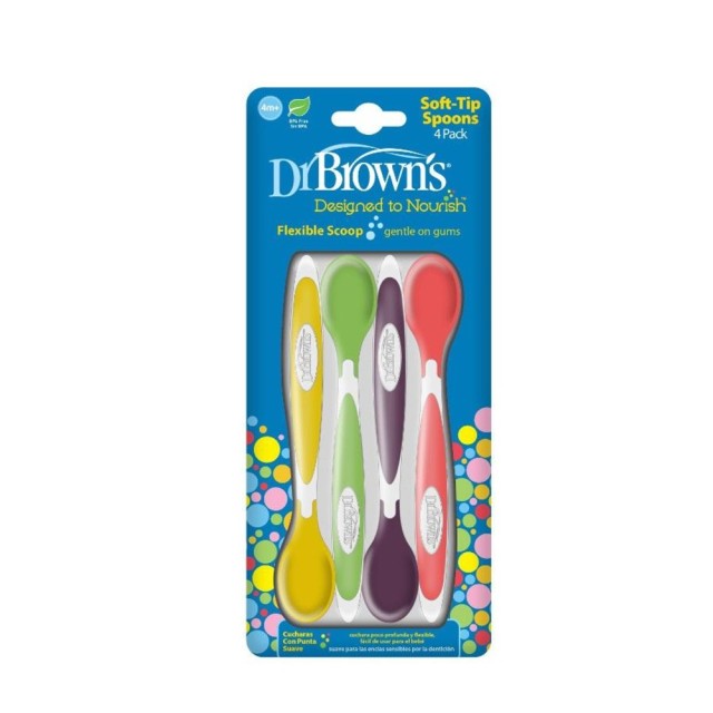 Dr Brown’s 009 Κουταλάκια Ταΐσματος Μαλακά 4 Τεμάχια