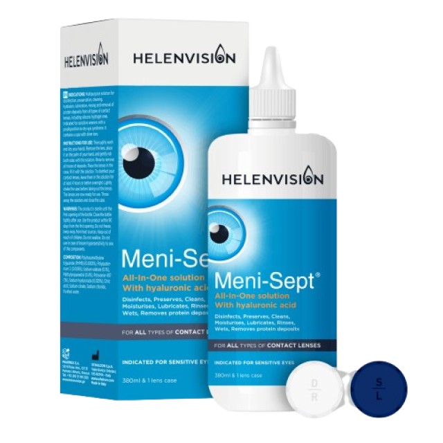 Helenvision Meni Sept Διάλυμα Καθαρισμού Φακών Επαφής 380ml & Θήκη … Helenvision Meni Sept Διάλυμα Καθαρισμού Φακών Επαφής 380ml & Θήκη …