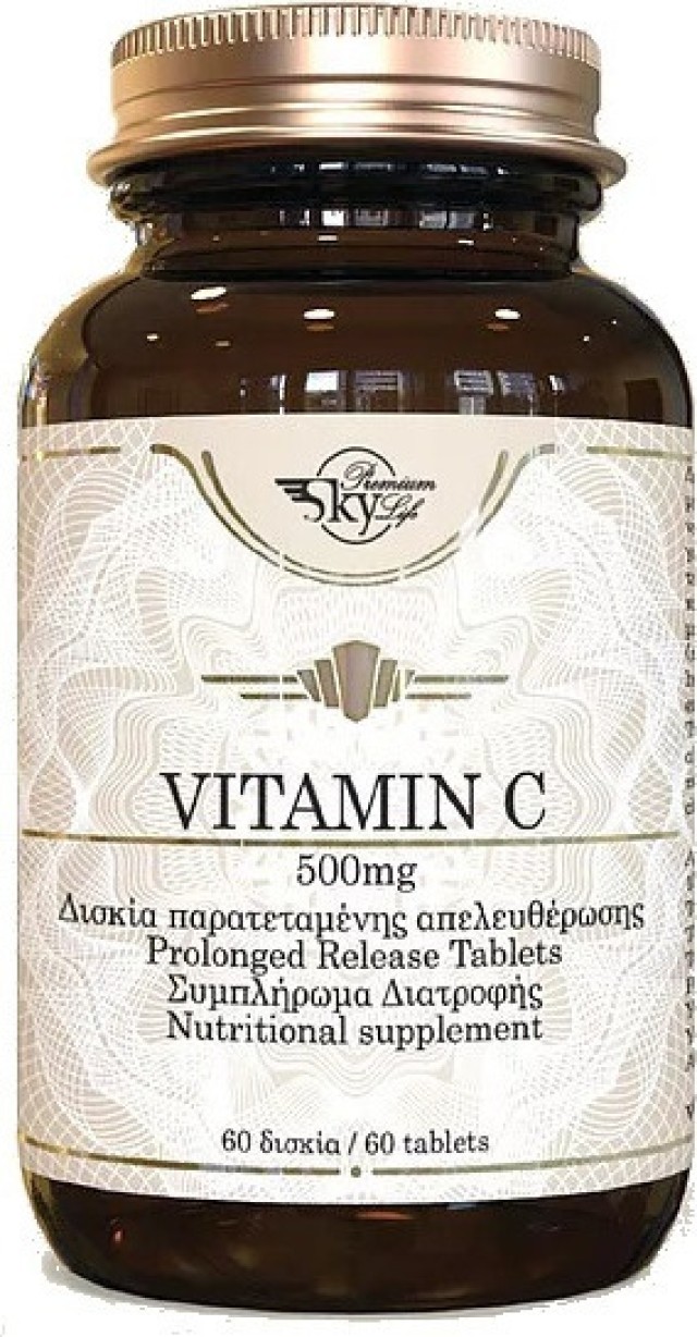 Sky Premium Life Vitamin C 500mg Συμπλήρωμα Διατροφής 60 Ταμπλέτες
