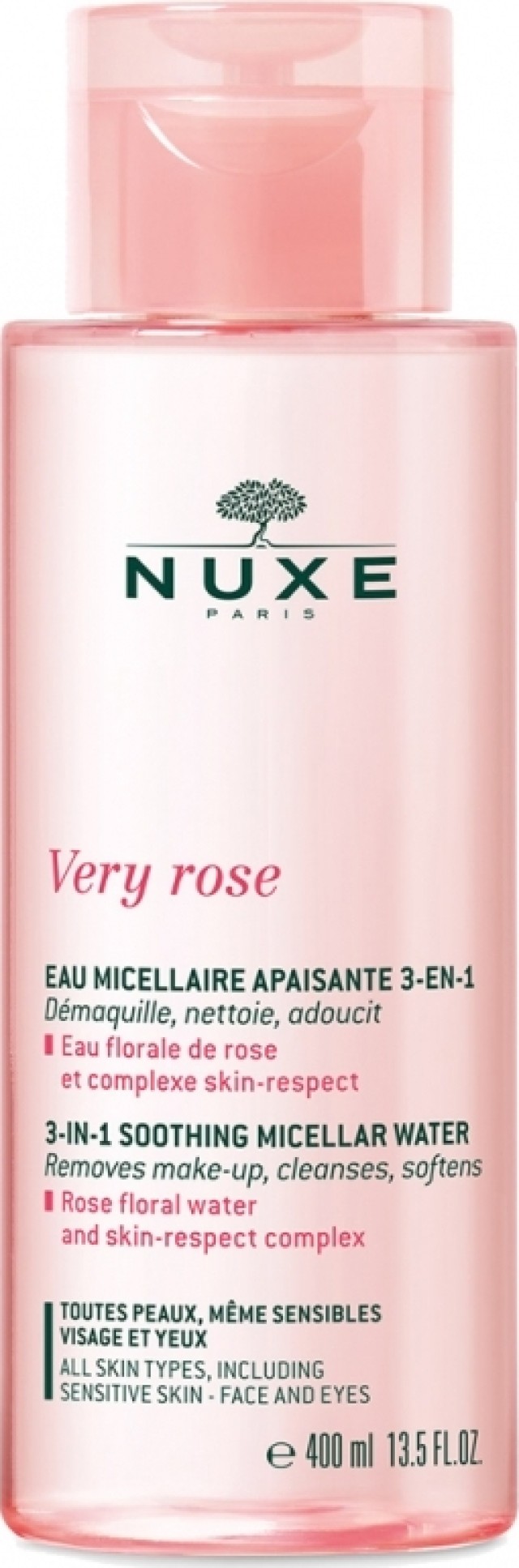 Nuxe Very Rose Eau Micellaire 3 in 1 Νερό Καθαρισμού Προσώπου 400ml