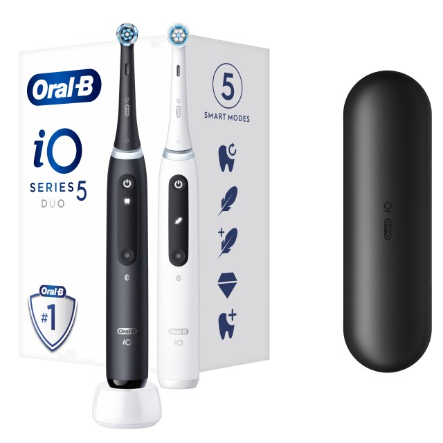 Oral B iO 5 DUO Ηλεκτρικές Οδοντόβουρτσες Black & White 2 Τεμάχια