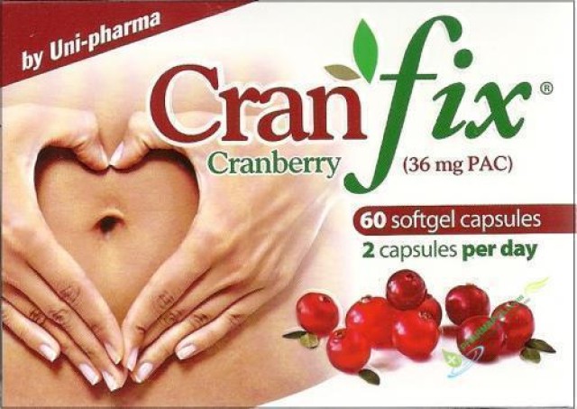 Uni Pharma Cranfix Cranberry Συμπλήρωμα Διατροφής Κατά της Ουρολοίμωξης 60 Μαλακές Κάψουλες