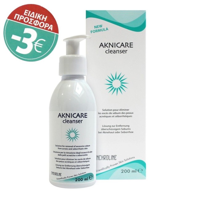 Synchroline Aknicare Cleanser Αφρίζον Gel Καθαρισμού Προσώπου για Ακνεϊκές Επιδερμίδες 200ml με Sticker -3€ επί της Τιμής