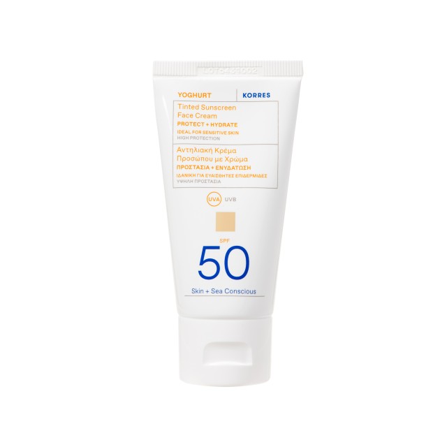Korres Yoghurt SPF50 Γιαούρτι Αντηλιακή Κρέμα Προσώπου με Χρώμα για Ευ &hellip;