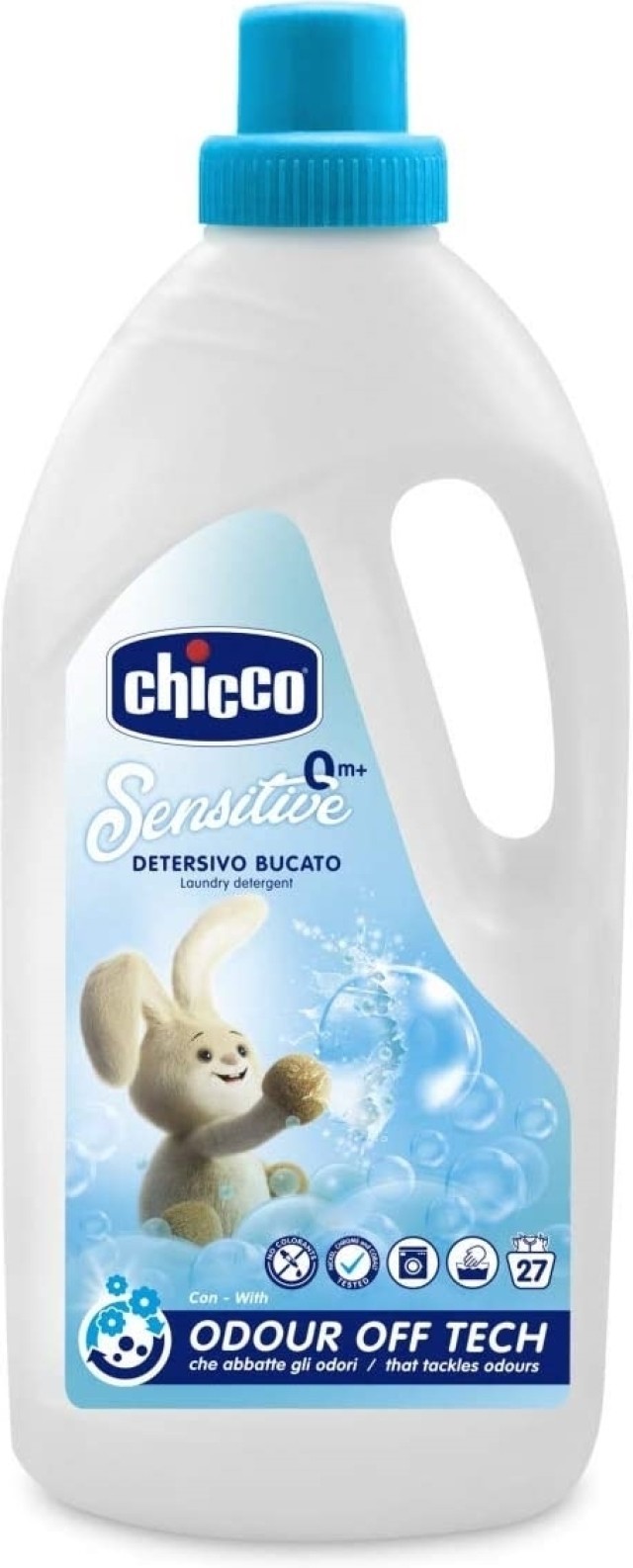 Chicco Sensitive 0+m Υγρό Συμπυκνωμένο Απορρυπαντικό Πλυντηρίου Ρούχων Για Μωρά 1.5lt  27 Μεζούρες