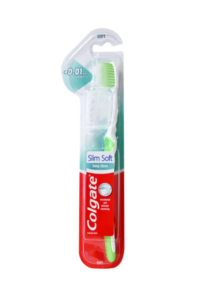 Colgate Slim Soft 0,01mm Οδοντόβουρτσα Πράσινη 1 Τεμάχιο