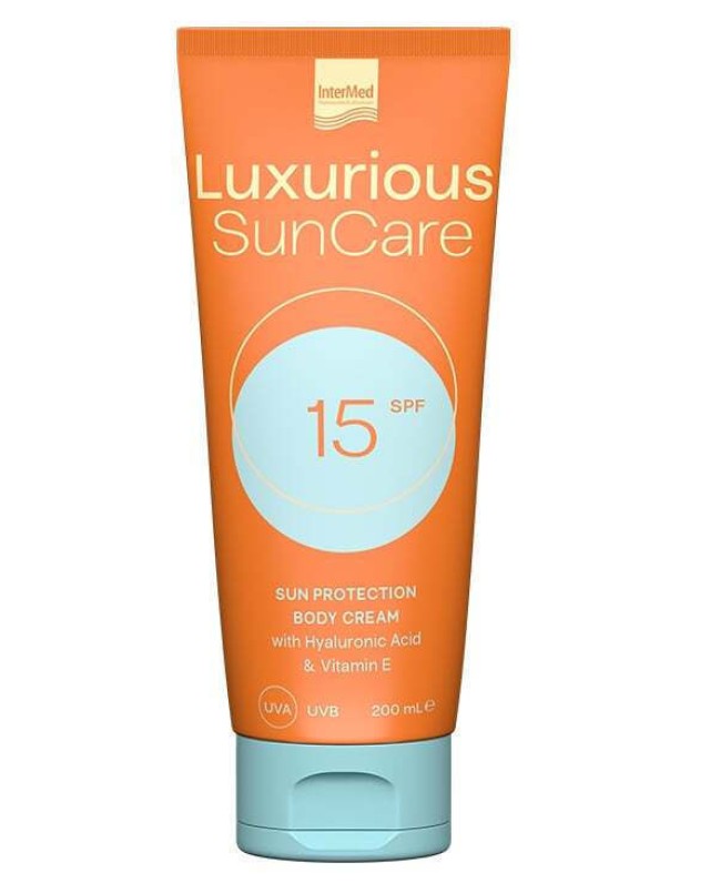 Intermed Luxurious Sun Care SPF15 Body Cream Αντηλιακή Κρέμα Σώματος 200ml