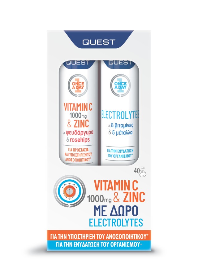 Quest PROMO Vitamin C 1000mg & Zinc με Ψευδάργυρο & Rosehips για την Υ &hellip;