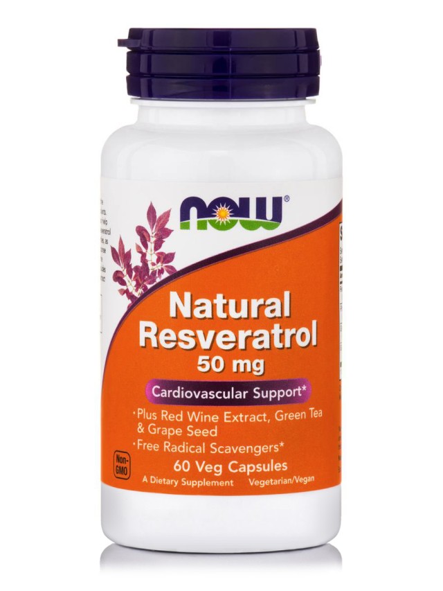 Now Foods Resveratrol w/Red Wine & Green Tea Extract Συμπλήρωμα Διατροφής για την Καλή Λειτουργία της Καρδιάς 60 Κάψουλες