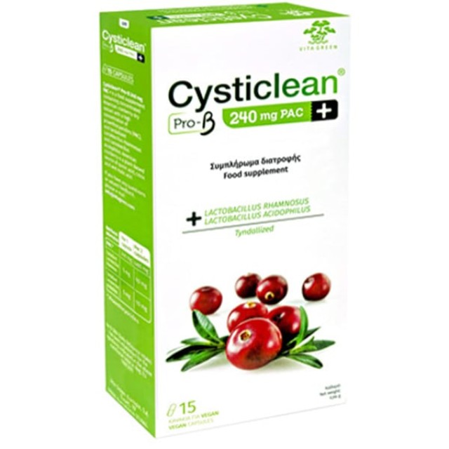 Vita Green Cysticlean Pro B 240mg PAC+ Συμπλήρωμα Διατροφής με Ξηρό Συ &hellip;