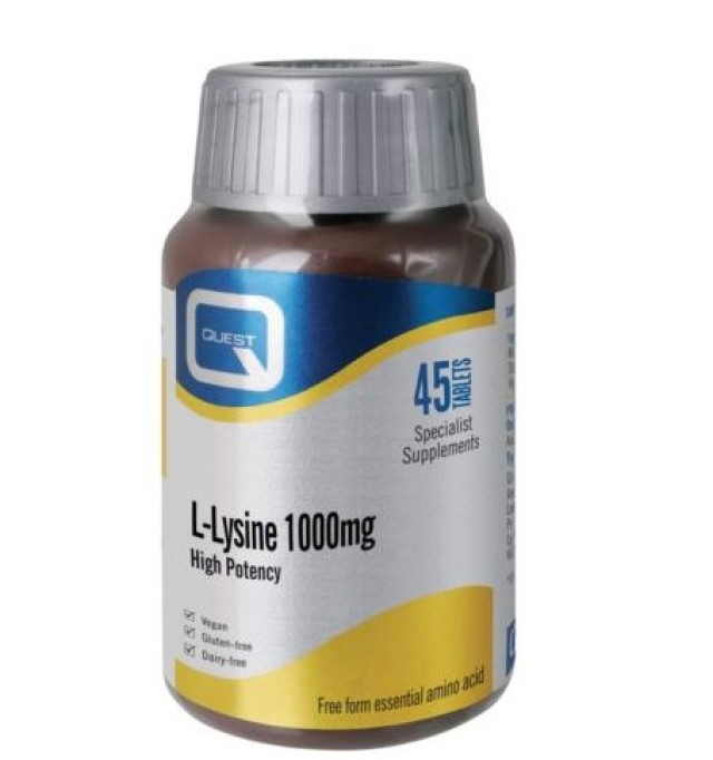 Quest L Lysine Αμινοξύ Λυσίνη 1000mg 45 Ταμπλέτες