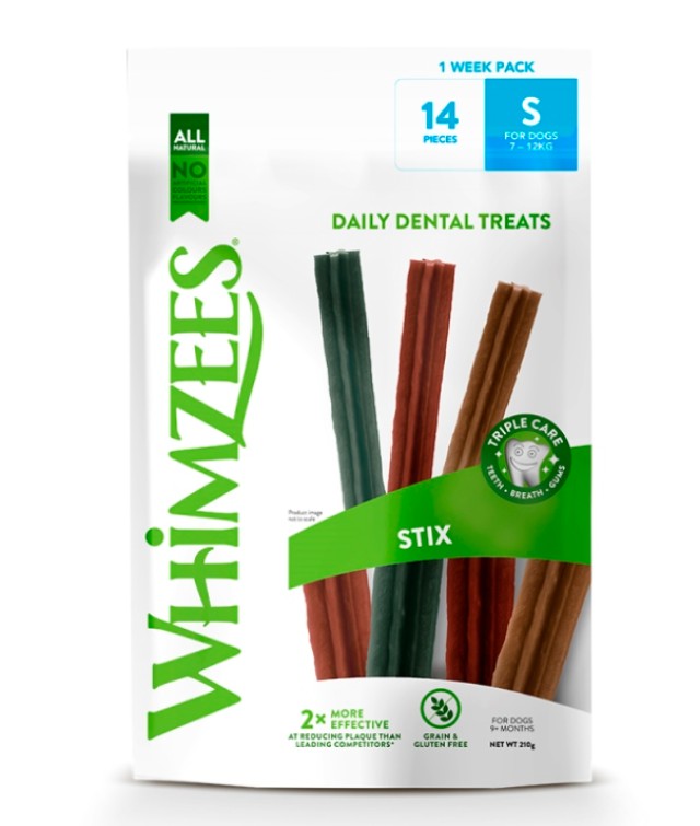 Whimzees Sticks Small για 7-12kg για την Υποστήριξη των Δοντιών & των Οστών 14 Τεμάχια