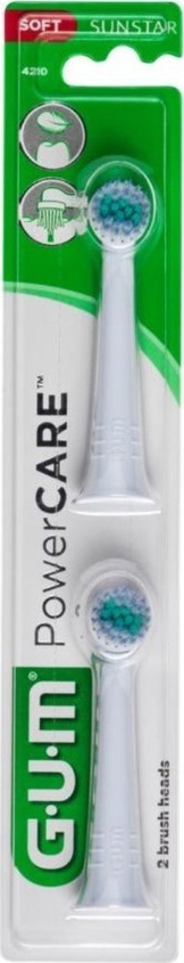 Gum Powercare Recharge [4210M] Ανταλλακτικές Κεφαλές Λευκό 2 Τεμάχια