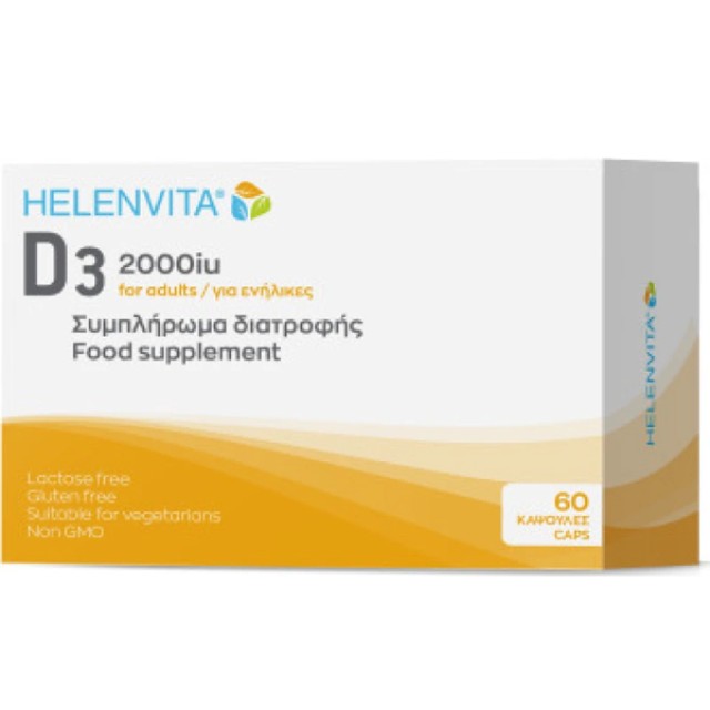 Helenvita D3 For Adults 2000iu Συμπλήρωμα Διατροφής Για Οστά - Δόντια - Μυς 60 Κάψουλες