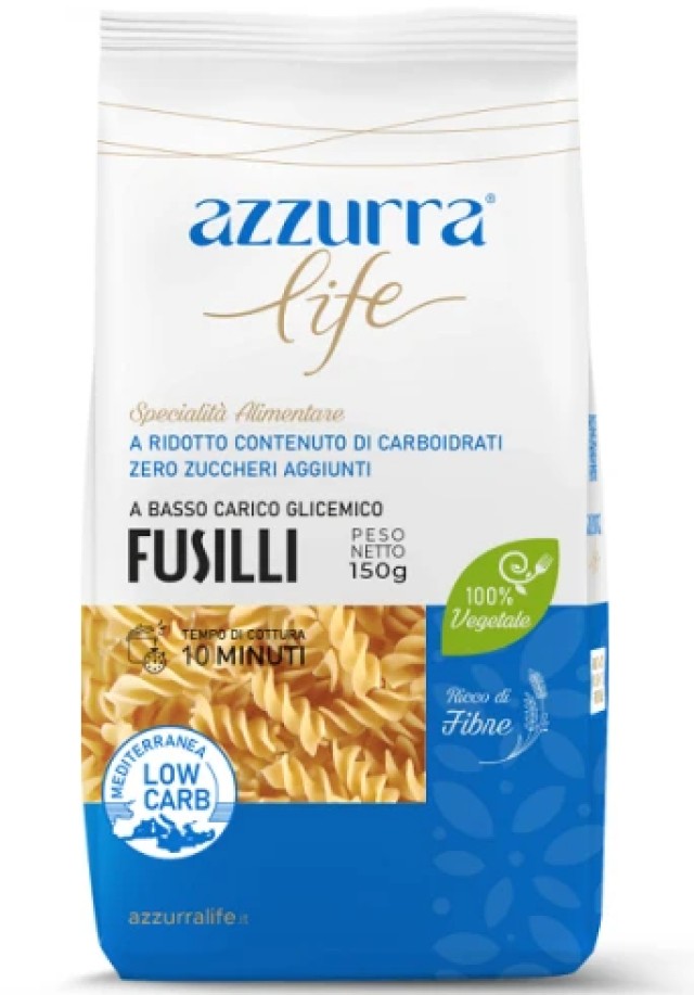 Azzurra Life Fusilli Ζυμαρικά Φουζίλι με Χαμηλούς Υδατάνθρακες 150gr