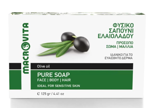 Macrovita Soap Φυσικό Σαπούνι για Πρόσωπο, Σώμα & Μαλλιά με Λάδι Ελιάς &hellip;