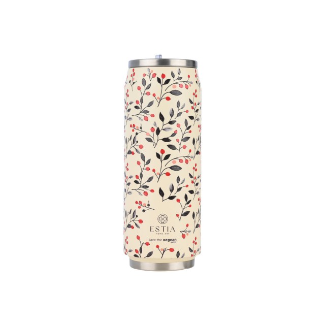 Estia Ποτήρι Θερμός Travel Cup Save The Aegean Bloom Beige 500ml Estia Ποτήρι Θερμός Travel Cup Save The Aegean Bloom Beige 500ml