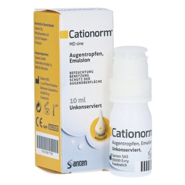 Cationorm Eye Drops Για Θεραπεία Συμπτωμάτων Ξηροφθαλμίας, 10ml Cationorm Eye Drops Για Θεραπεία Συμπτωμάτων Ξηροφθαλμίας, 10ml