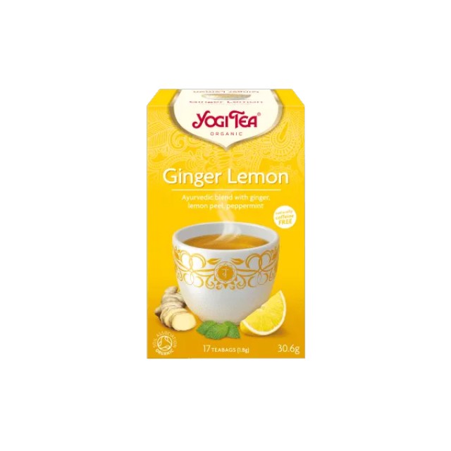 Yogi Tea Ginger Lemon Τσάι με Γεύση Τζίντζερ - Λεμόνι 17 Φακελάκια 30,6gr