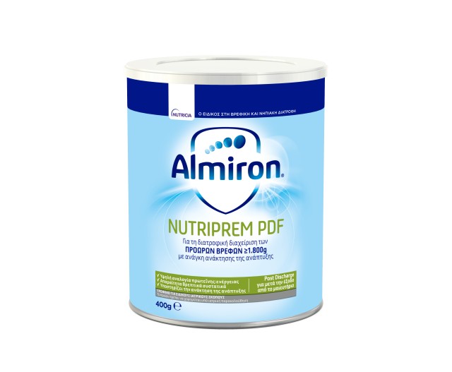 Nutricia Almiron Nutriprem PDF Τρόφιμο για Ειδικούς Ιατρικούς Σκοπούς για τη Διατροφική Διαχείριση των Πρόωρων Βρεφών 400gr