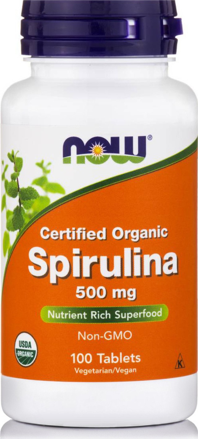 Now Foods Spirulina 500mg Συμπλήρωμα Διατροφής Σπιρουλίνα 100 Ταμπλέτε &hellip;