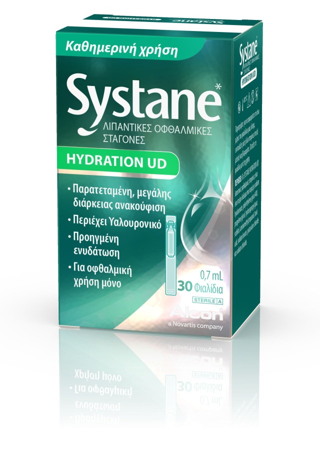 Alcon Systane Hydration UD Λιπαντικές Οφθαλμικές Σταγόνες, 30 Αμπούλες x 0.7ml