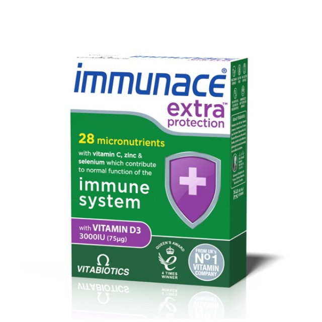 Vitabiotics Immunace Extra Protection Συμπλήρωμα Διατροφής για την Ενίσχυση του Ανοσοποιητικού Συστήματος 30 Ταμπλέτες
