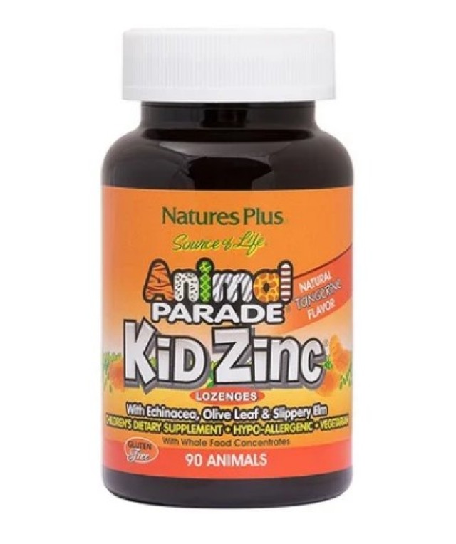Natures Plus Animal Parade Kid Zinc Παιδικό Συμπλήρωμα Διατροφής Για Το Ανοσοποιητικό 90 Μασώμενες Ταμπλέτες