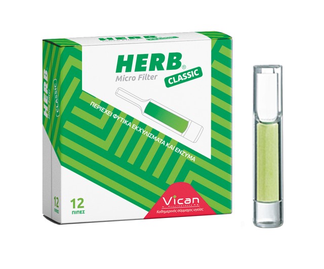 Vican Herb Micro Filter Classic Φίλτρα για Τσιγάρο 12 Τεμάχια
