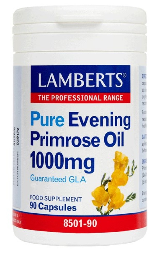 Lamberts Pure Evening Primrose Oil 1000mg Συμπλήρωμα Διατροφής με Έλαιο Νυχτολούλουδου 90 Κάψουλες [8501-90]