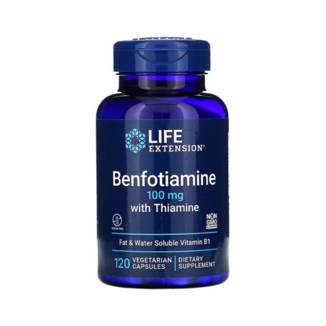 Life Extension Benfotiamine 100mg with Thiamine, 120 vcaps