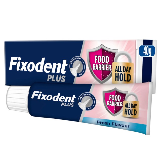 Fixodent Plus Ασπίδα Κατά των Τροφών, Στερεωτική Κρέμα για Τεχνητή &hellip;