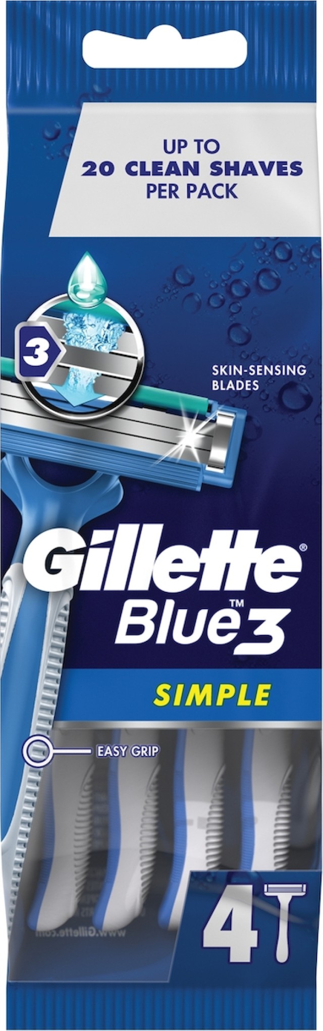 Gillette Blue Simple 3 Ξυραφάκια μιας Xρήσης 4 τεμάχια