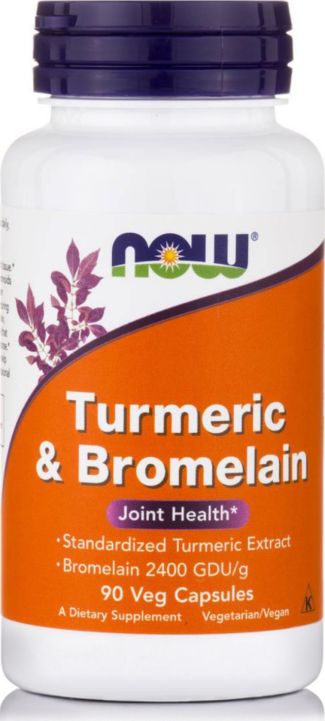 Now Foods Turmeric & Bromelain Συμπλήρωμα Διατροφής Για Την Αρθρίτιδα 90 Κάψουλες