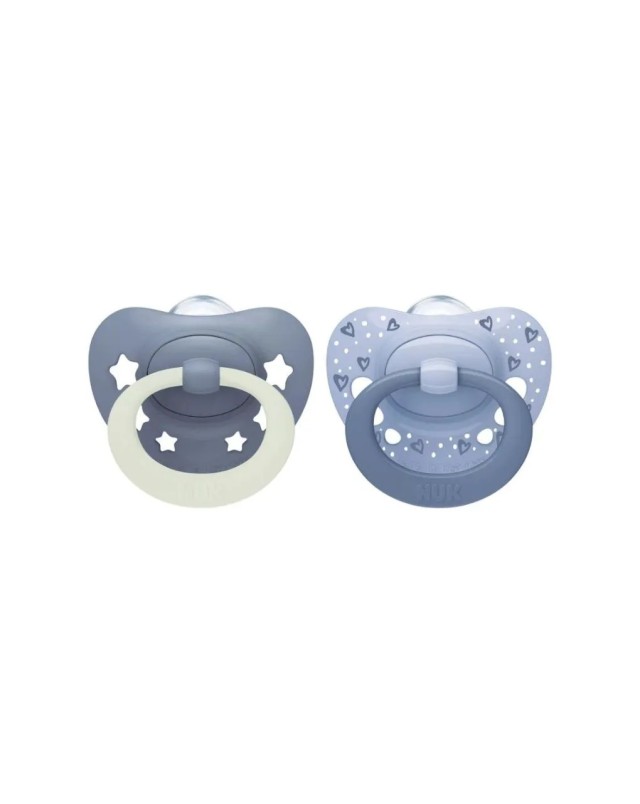 Nuk First Choice Classic Day & Night για 18-36m Μπλε Πιπίλες Σιλικόνης &hellip;