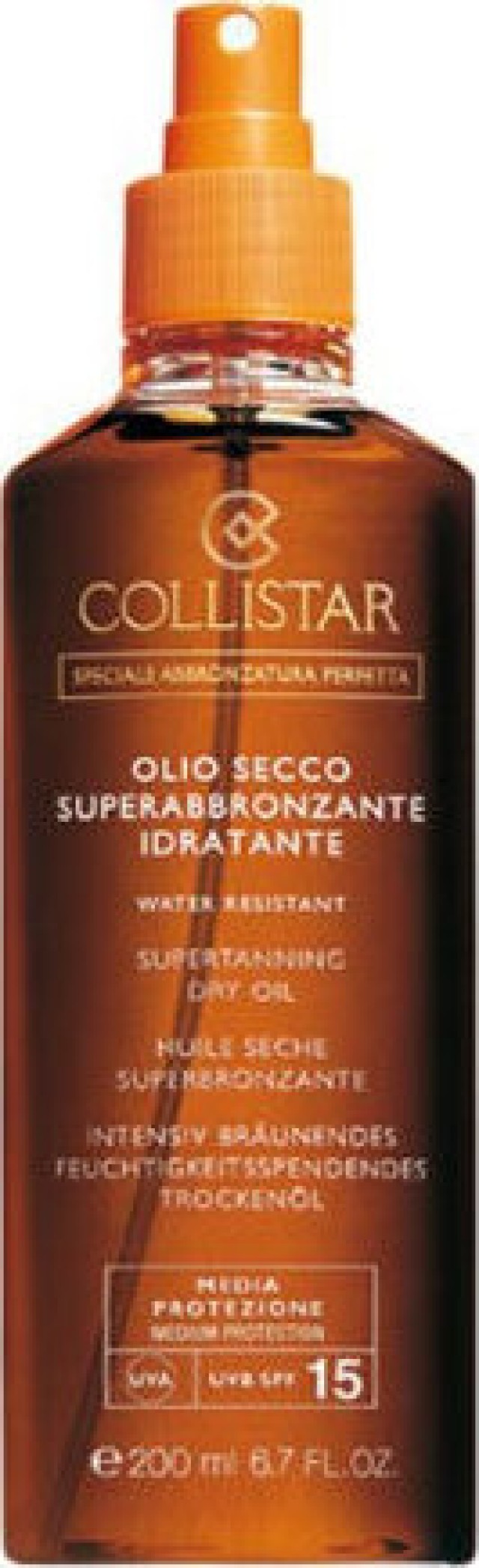 Collistar Super Tanning Moisturising Dry Oil SPF15 Αντηλιακό Λάδι Σώματος 200ml